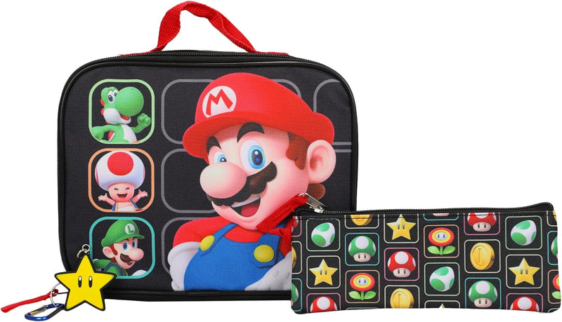 Super Mario Bros. Characters 5 Piece Kids 16" Backpack Set