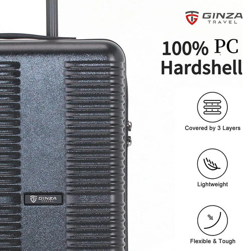 Ginza Travel Hardside Trolley Spinner Luggage 2 Pcs Set (20"/28")