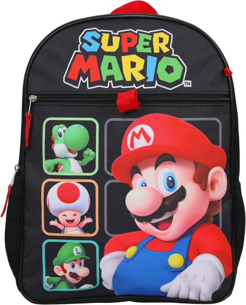 Super Mario Bros. Characters 5 Piece Kids 16" Backpack Set