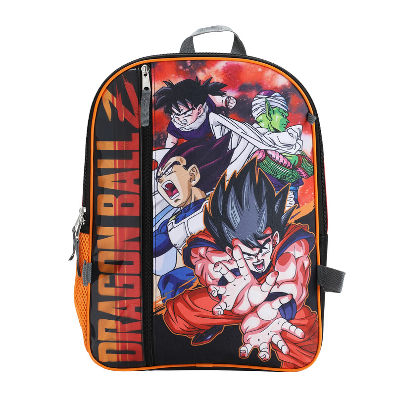 Dragon Ball Z Action Shot Kids 16" Backpack and Lunch Bag 5 Piece Set