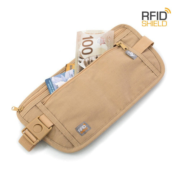 Boxiki travel Money Belt RFID Blocking Money Belt Safe Waist Bag Secure Belt