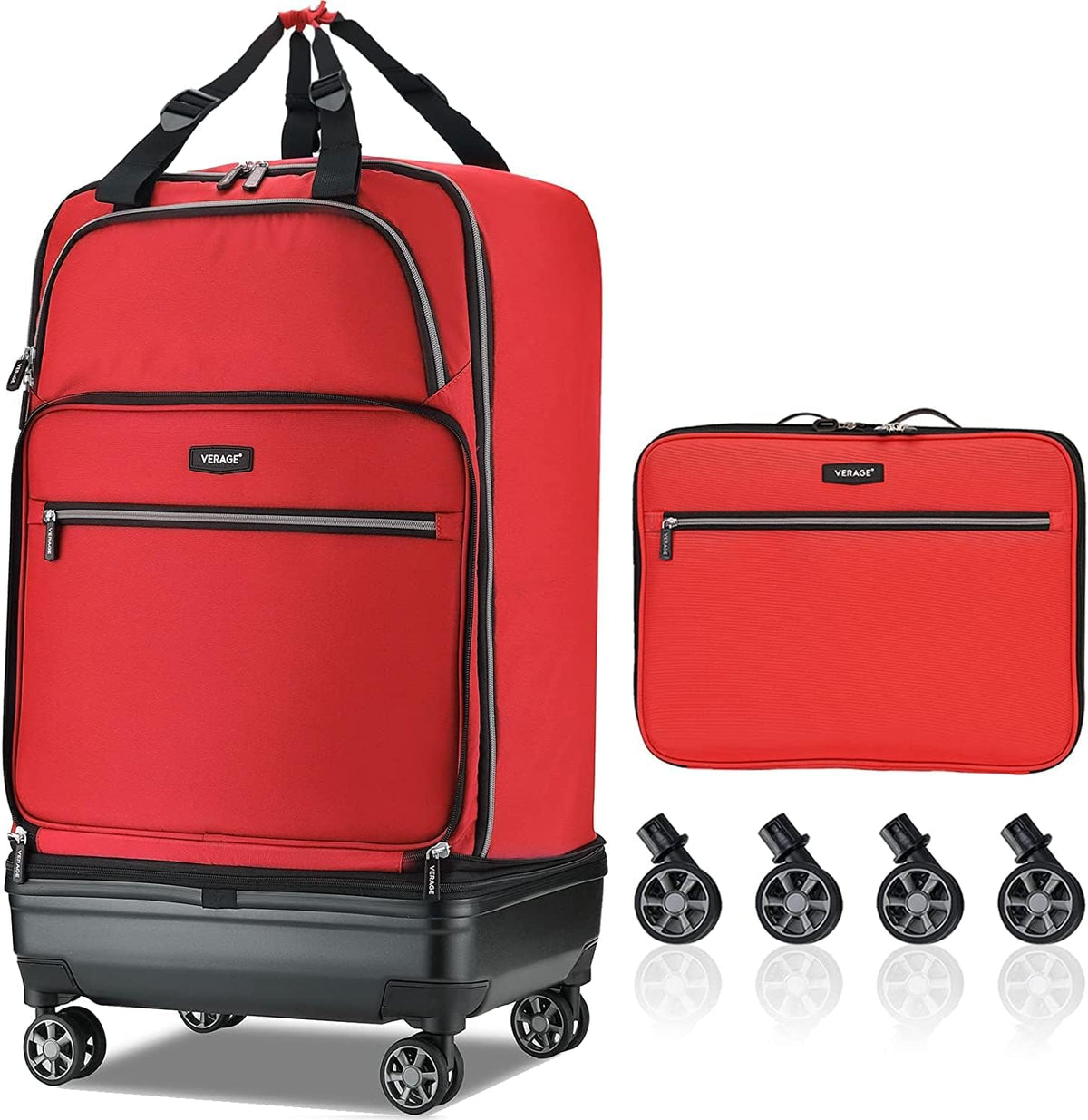 Verage Foldaway collapsible carry on luggage removable spinner wheels