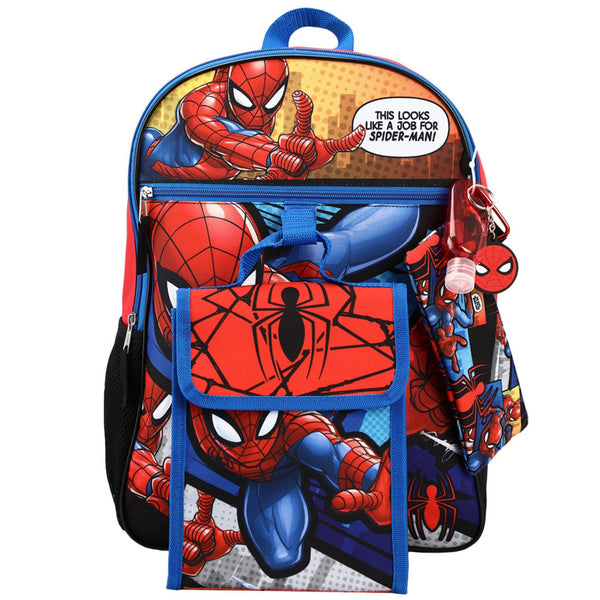 Marvel's Spider-Man Backpack and Folding Lunch 5 piece Set