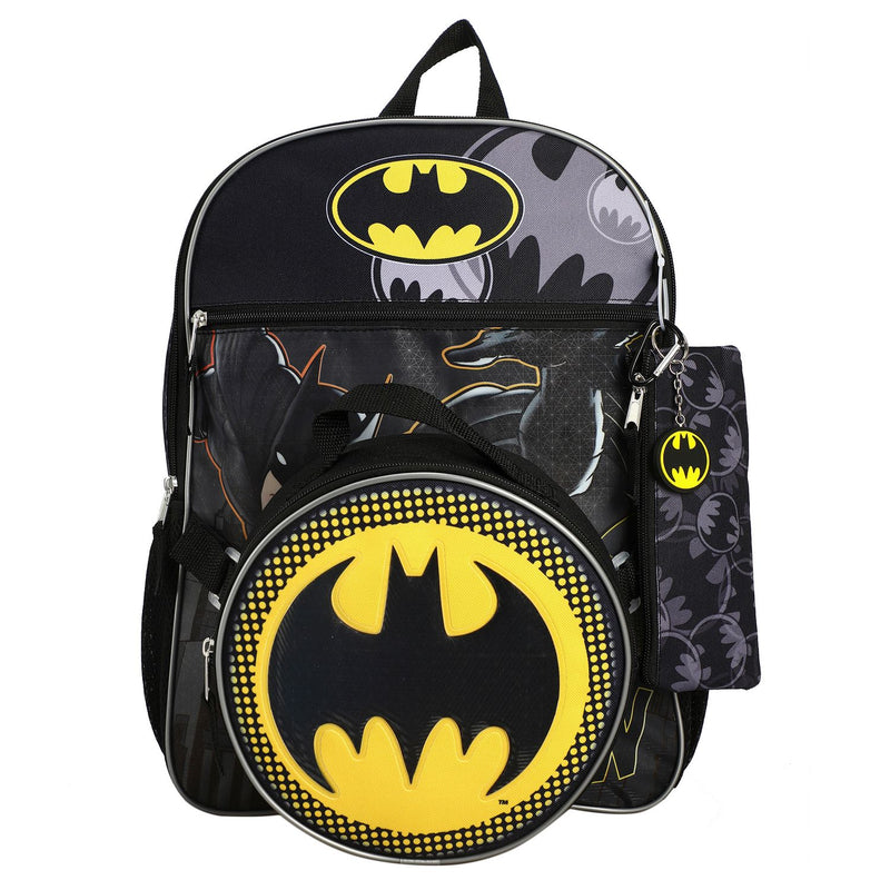 DC Comics Batman 5 Piece Kids 16" Backpack Set